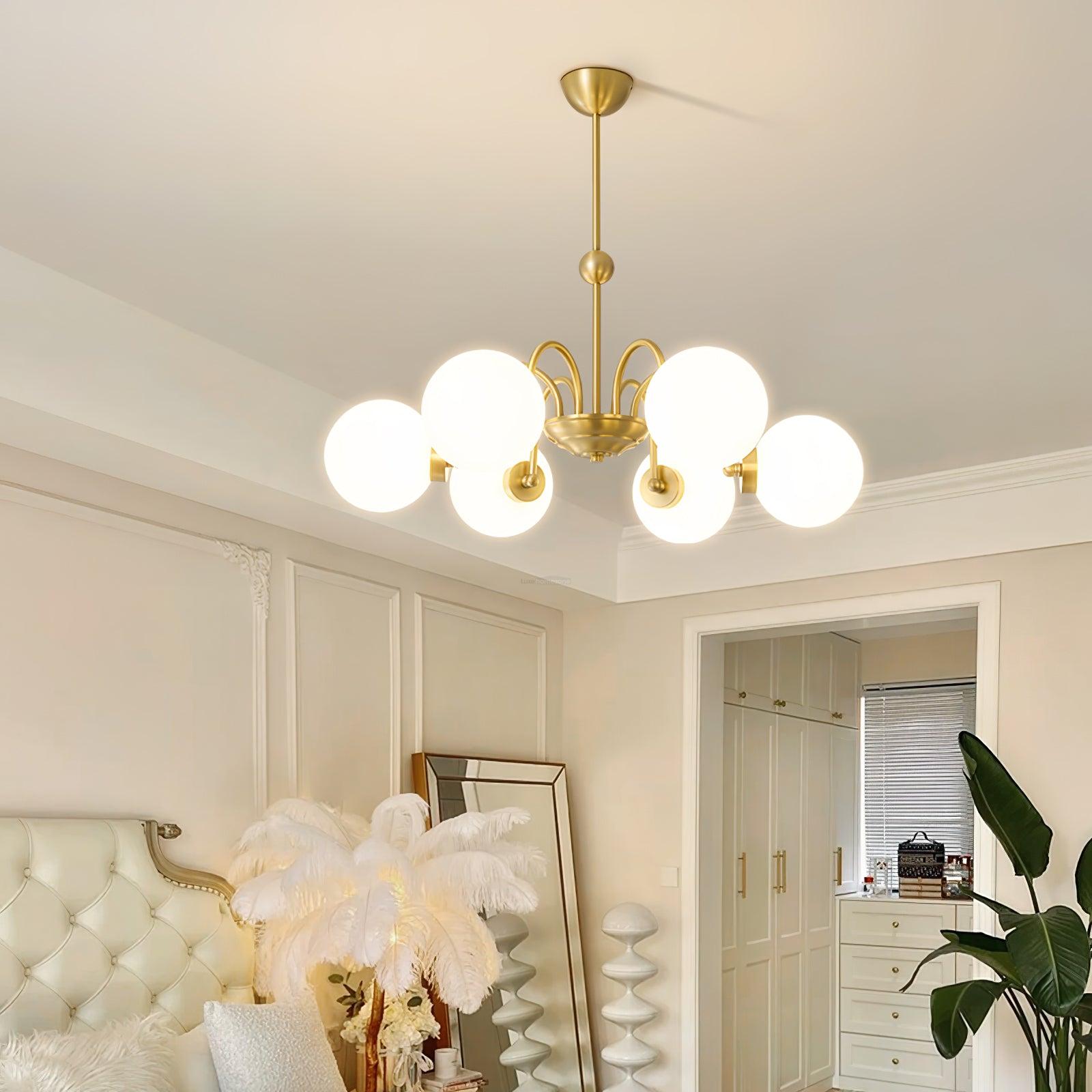 Yisu Brass Chandelier with 3/6/8 heads - Bend, Marshmallow Chandelier-1-Luxehomezone