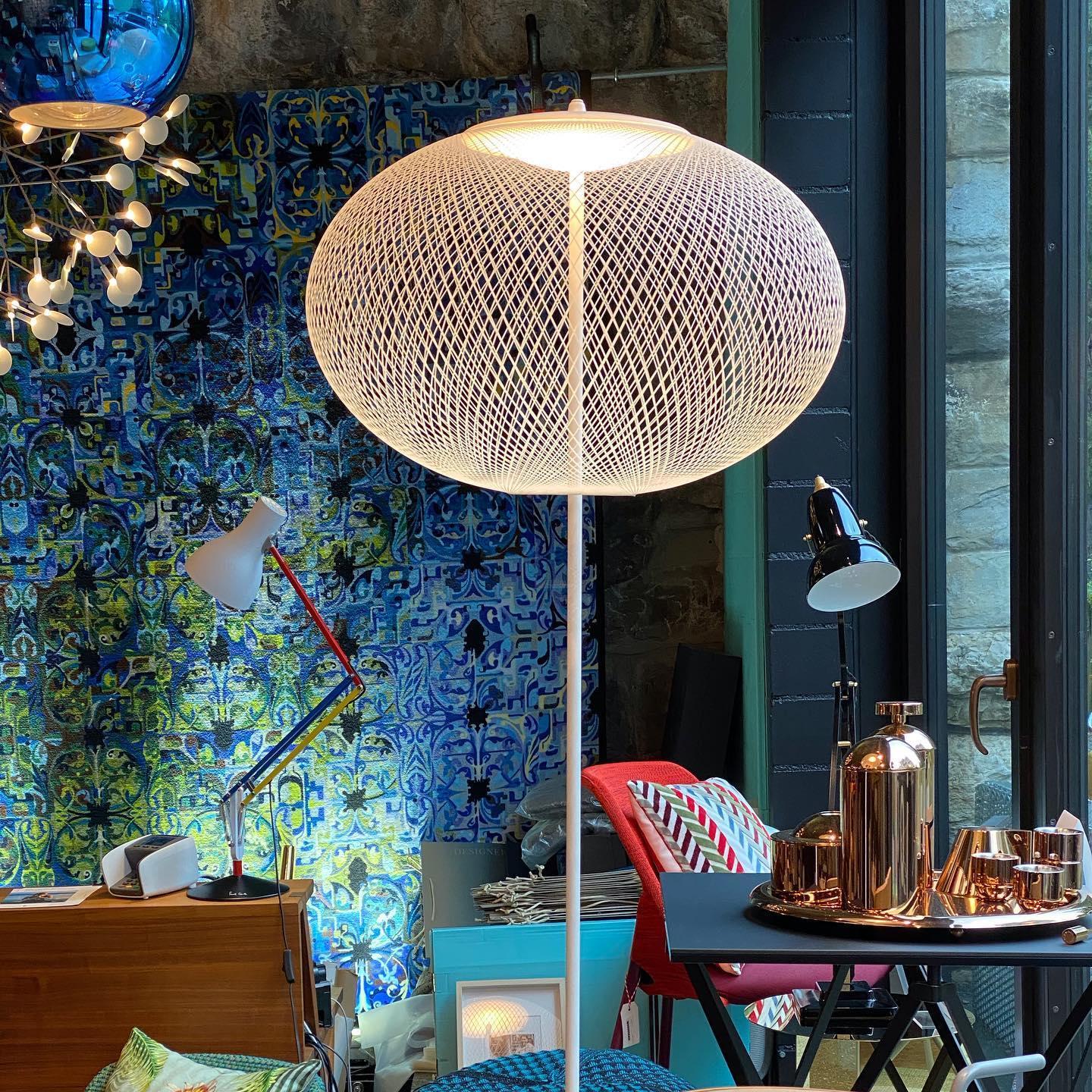 Metallic Meshwork Floor Lamp  ∅ 19.7″ - Metallic Meshwork-1-Luxehomezone