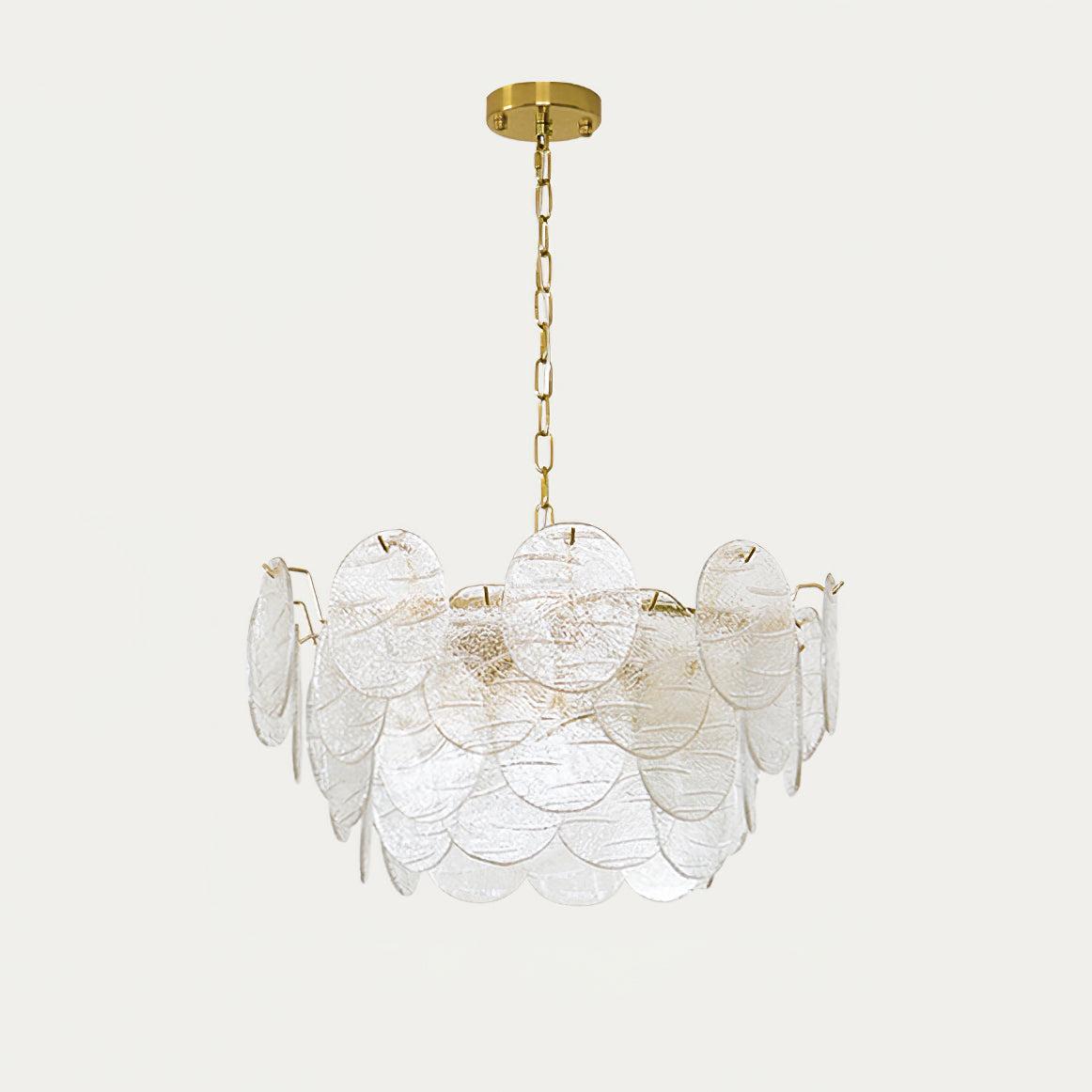 Victorian Disc Round Chandelier - Gold & Clear-1-Luxehomezone