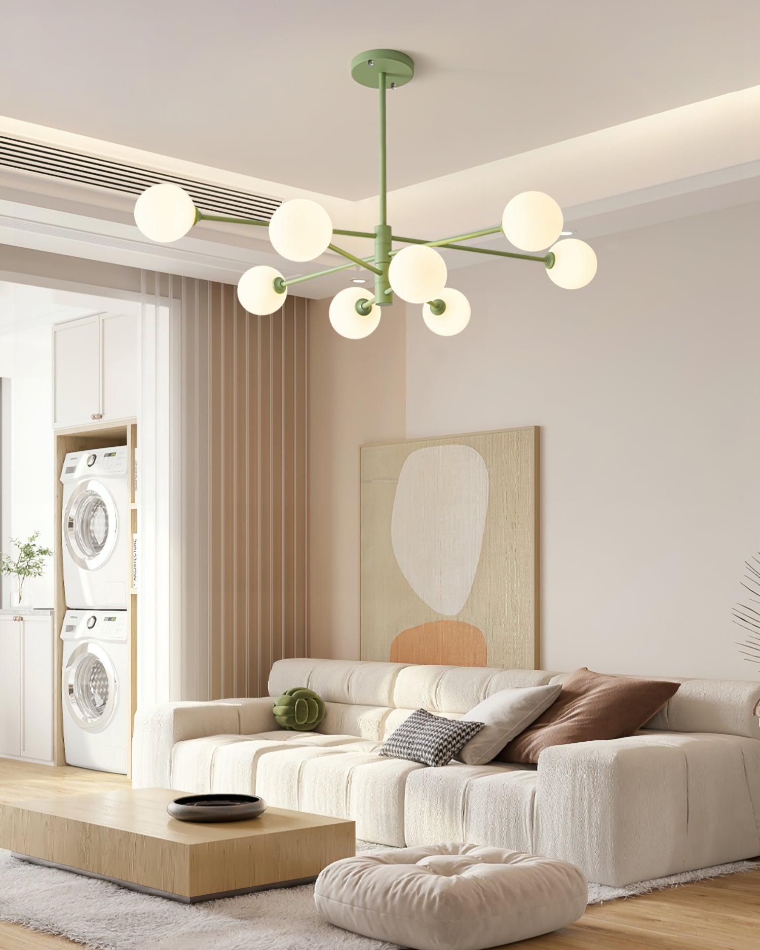 Orbi Green Chandelier with 4/6/8 heads - Frown-1-Luxehomezone