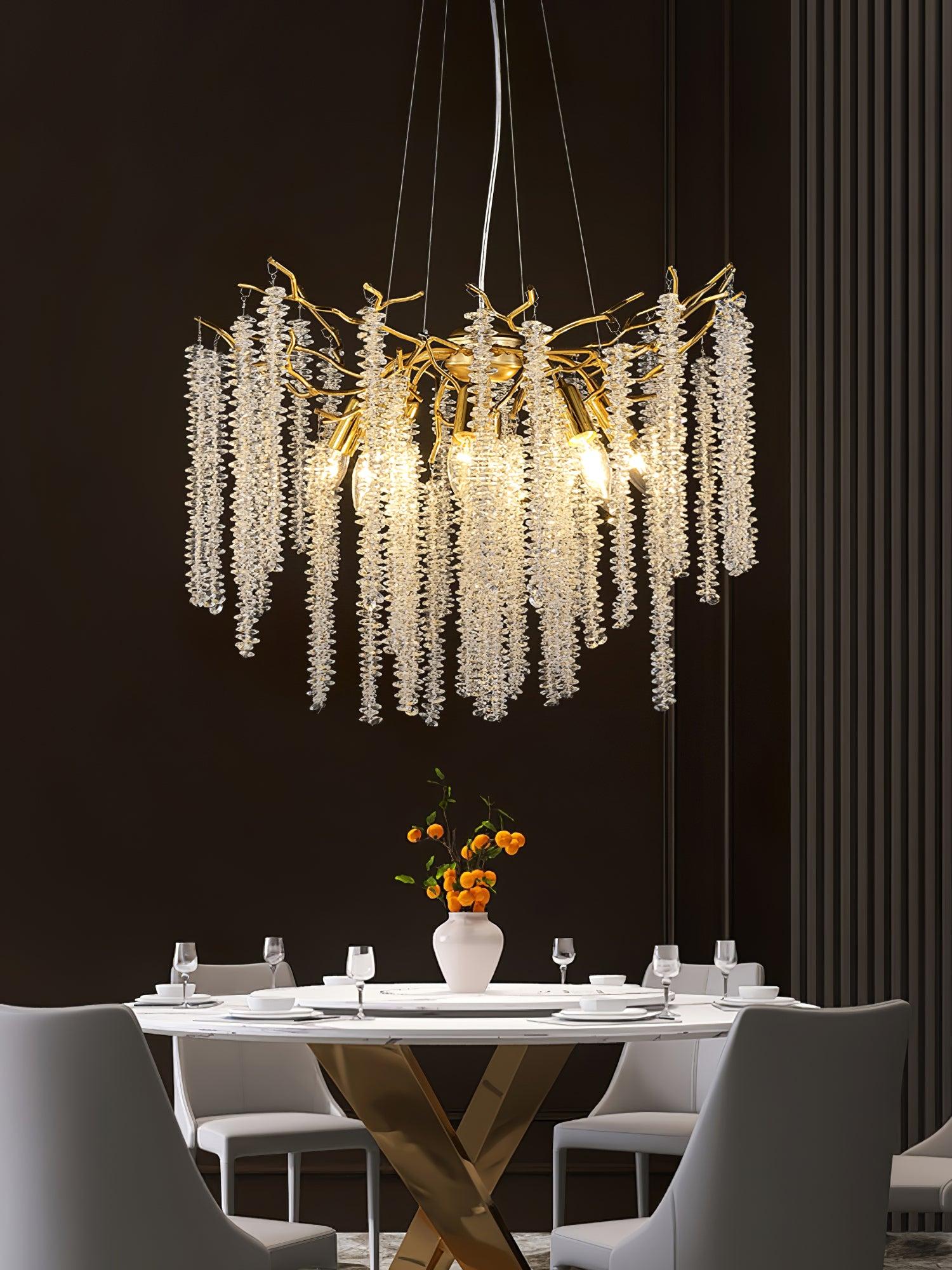 Wisteria Flower Style Crystal Chandelier For Living Room - Luxehomezone