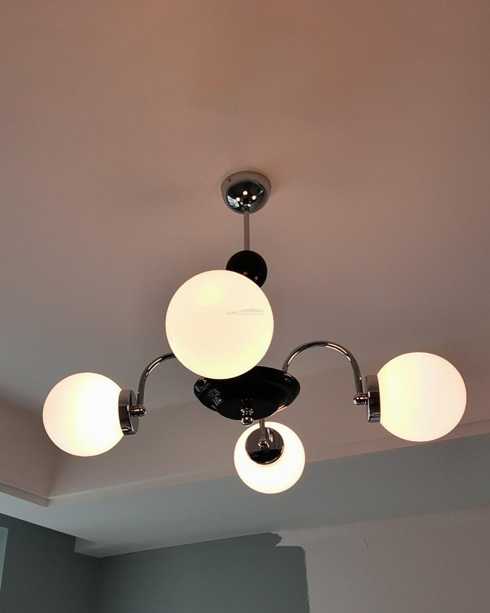 Yisu Glass Globe Chandelier with 3/4/5/6/8 heads - Bend, Marshmallow Chandelier, Optimized-1-Luxehomezone