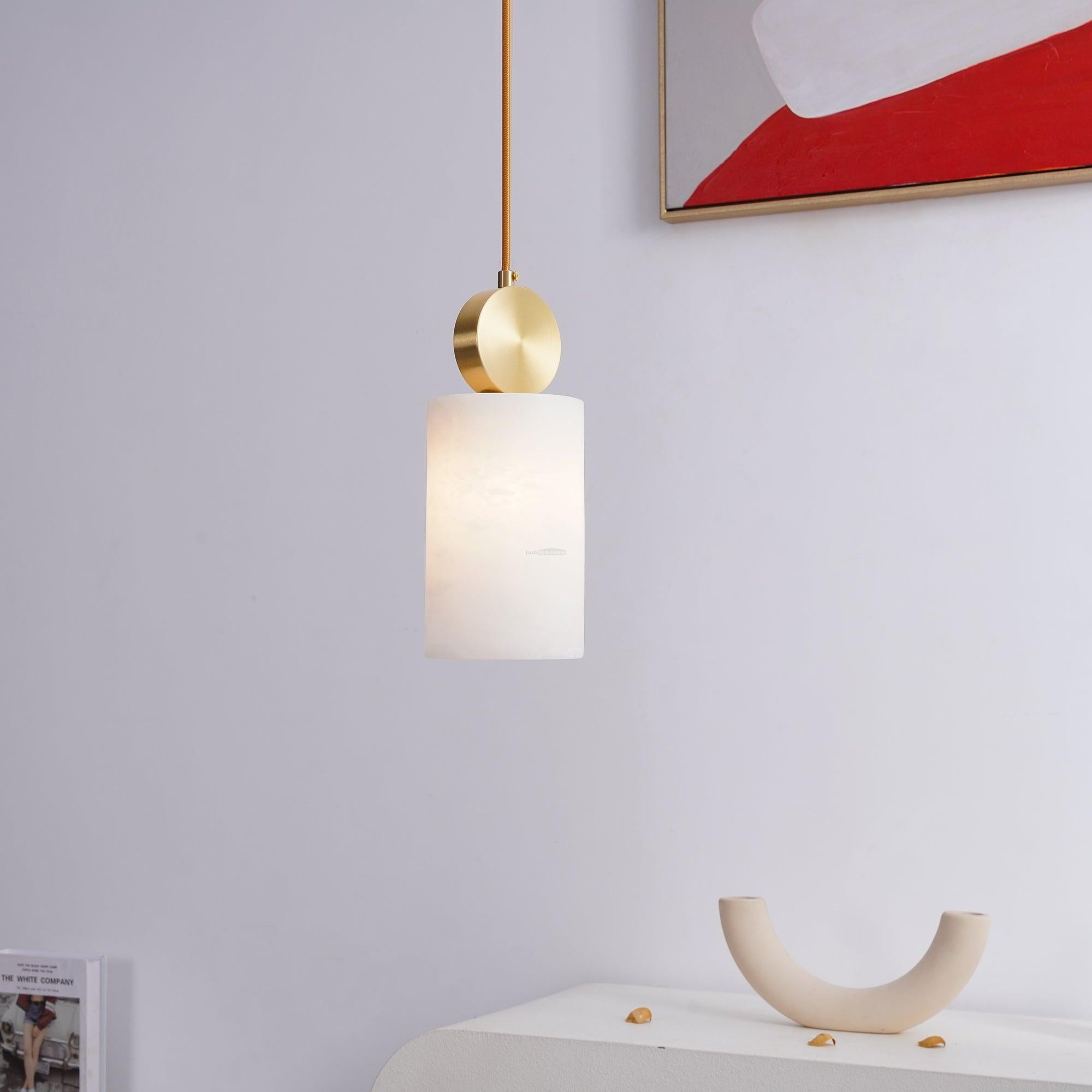 Etruscan Alabaster Marble Pendant Light - Alabaster, Alabaster Pendant-1-Luxehomezone