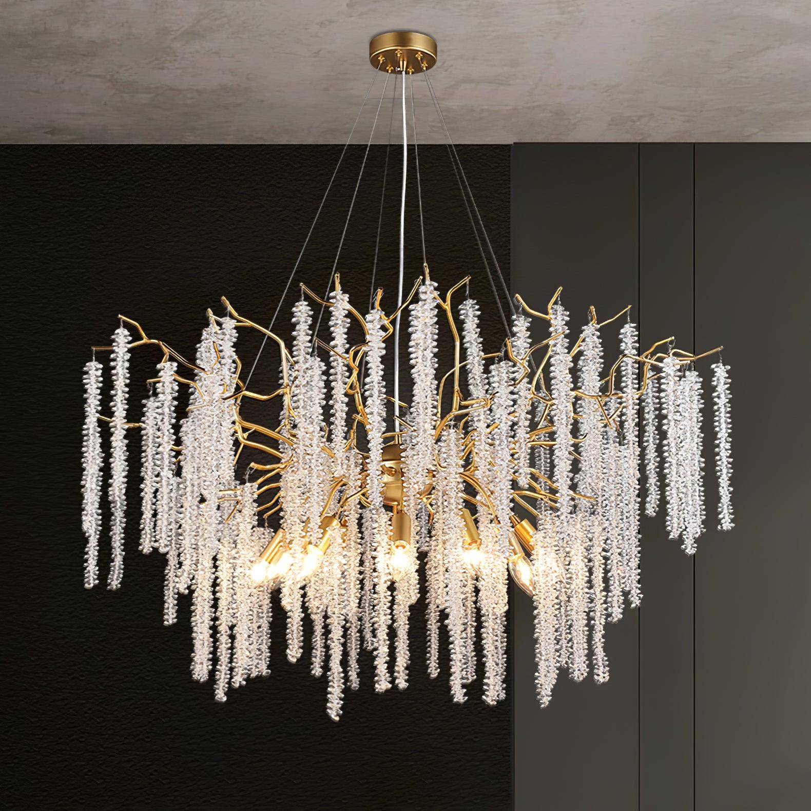 Wisteria Flower Style Crystal Chandelier For Living Room - Luxehomezone