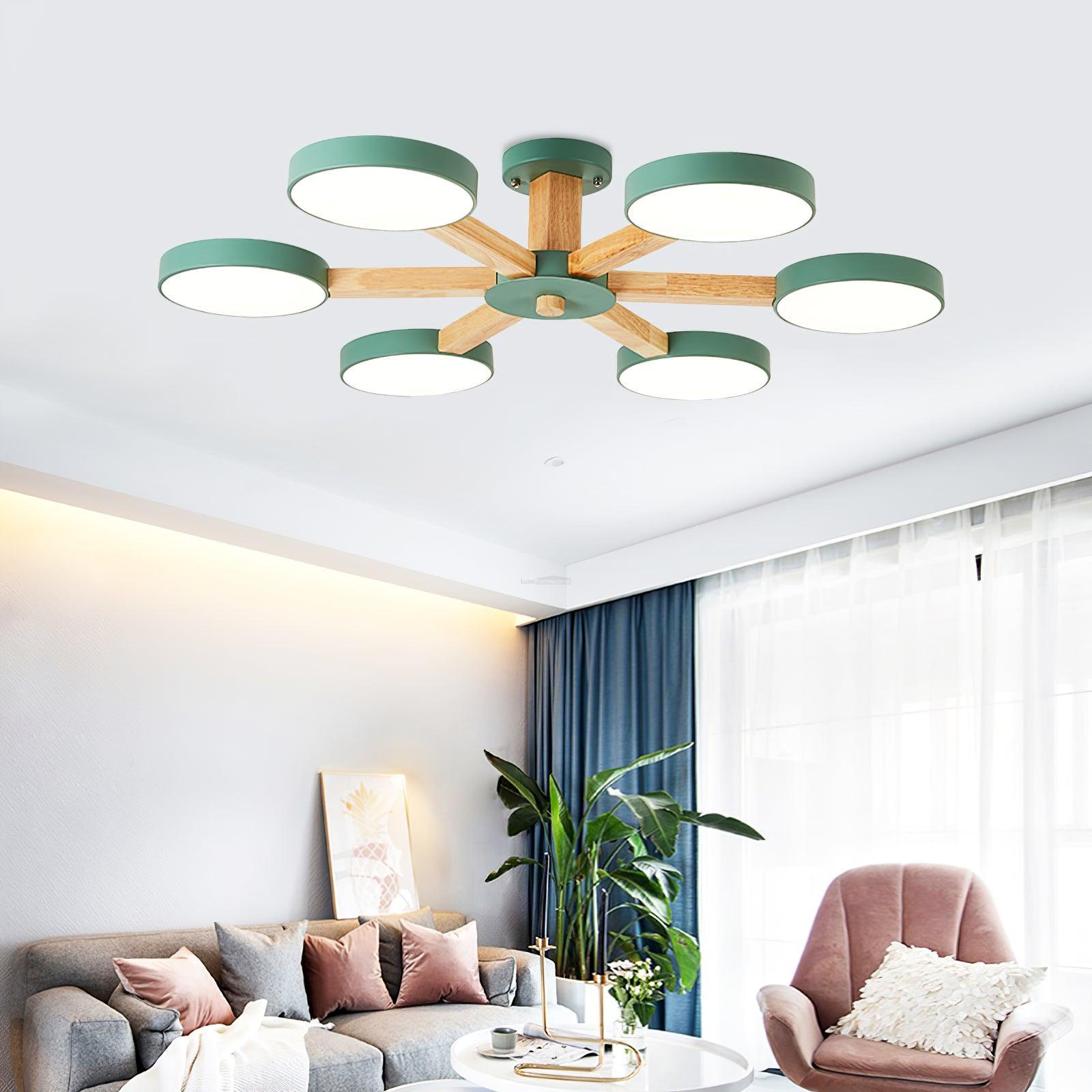 Modern Multi Stem Chandelier with 5/6/8 heads - Wood-1-Luxehomezone