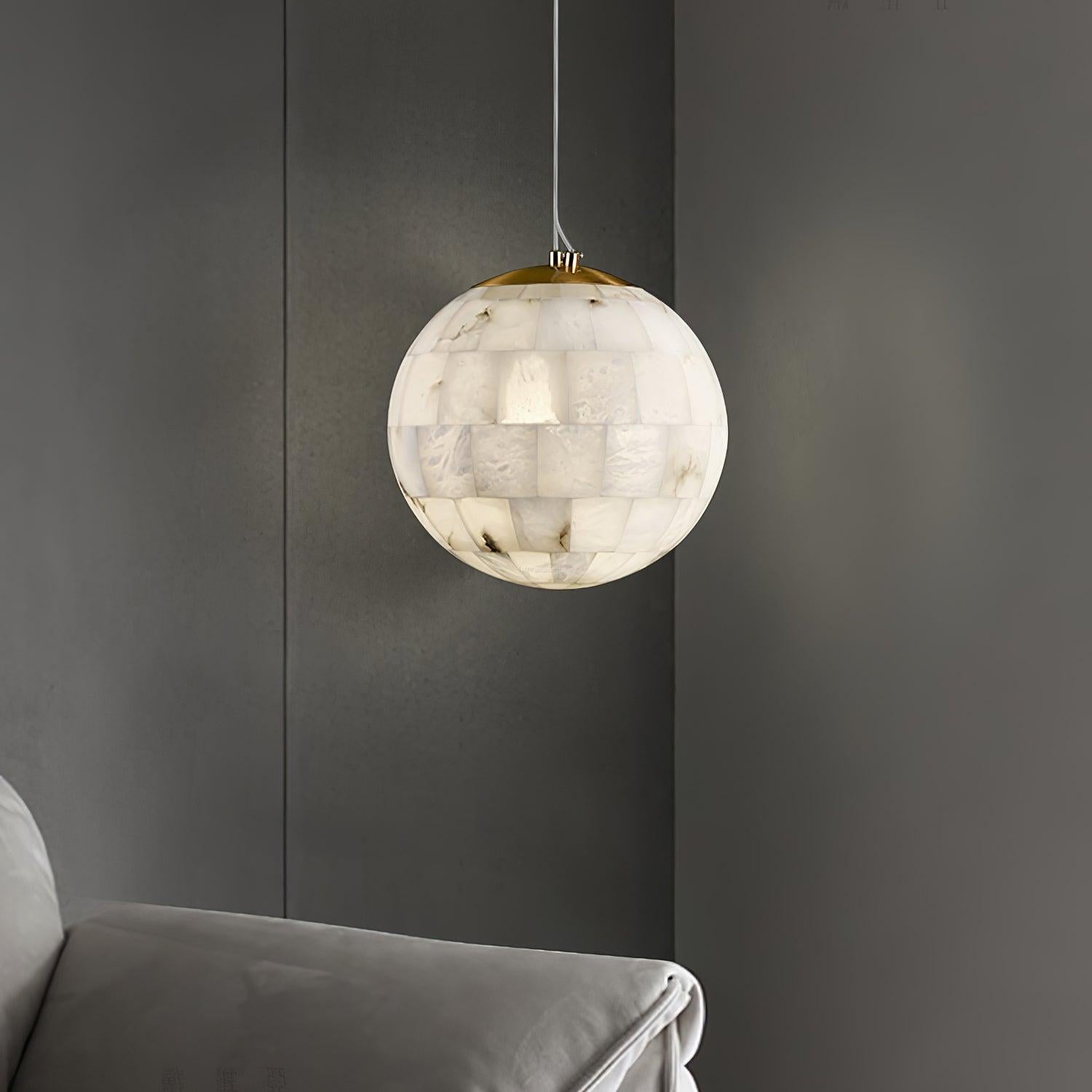 Alabaster Ball Pendant Light - Alabaster, Alabaster Pendant-1-Luxehomezone