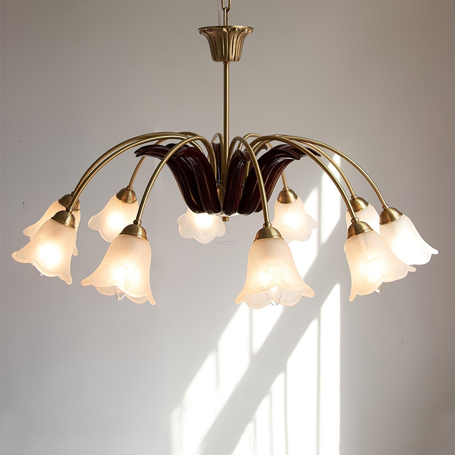 Brass Pastoral Flower Chandelier with 6/8/10 heads - Zahara-1-Luxehomezone