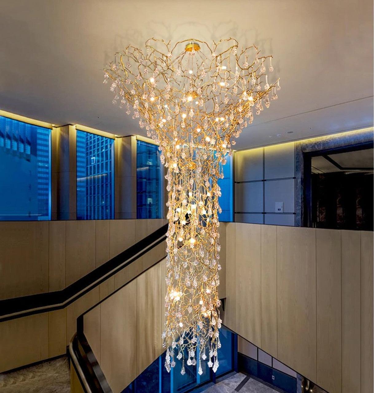 Tree Branch Staircase Chandelier ∅ 59″ - Helia-1-Luxehomezone