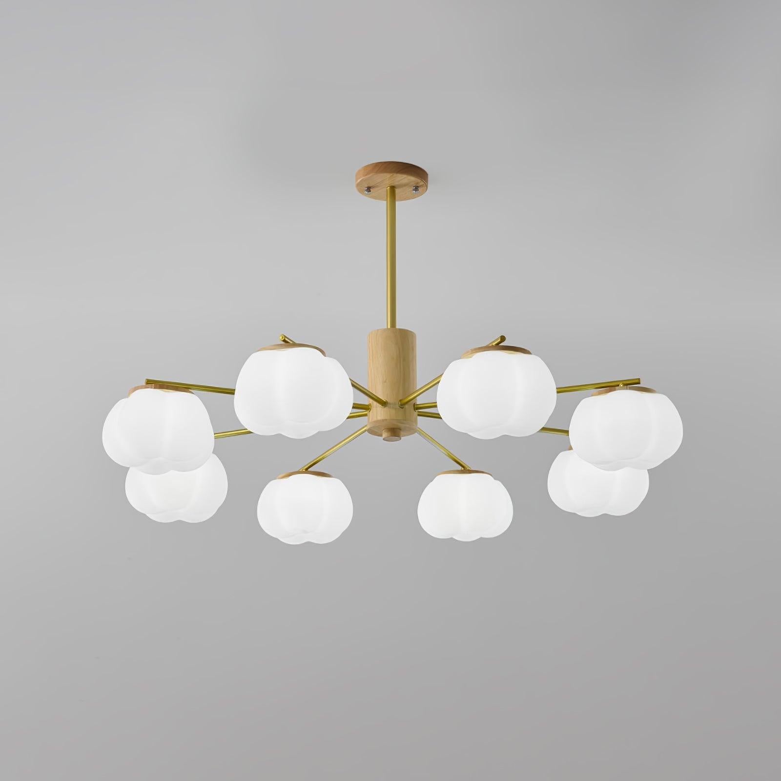 Wooden Cotton Balls Chandelier with 5/8 lamps - Zahara-1-Luxehomezone