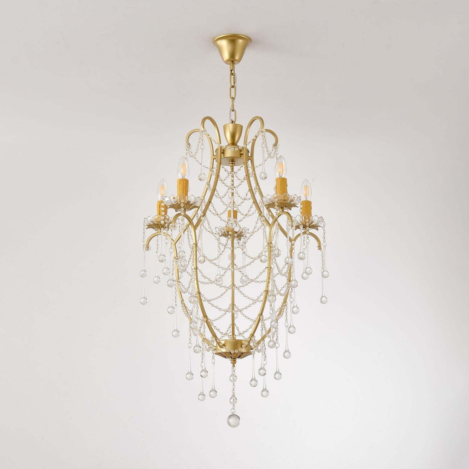 Crystal Birdcage Candle Chandelier Φ 21.7″ Candle - Candle-1-Luxehomezone