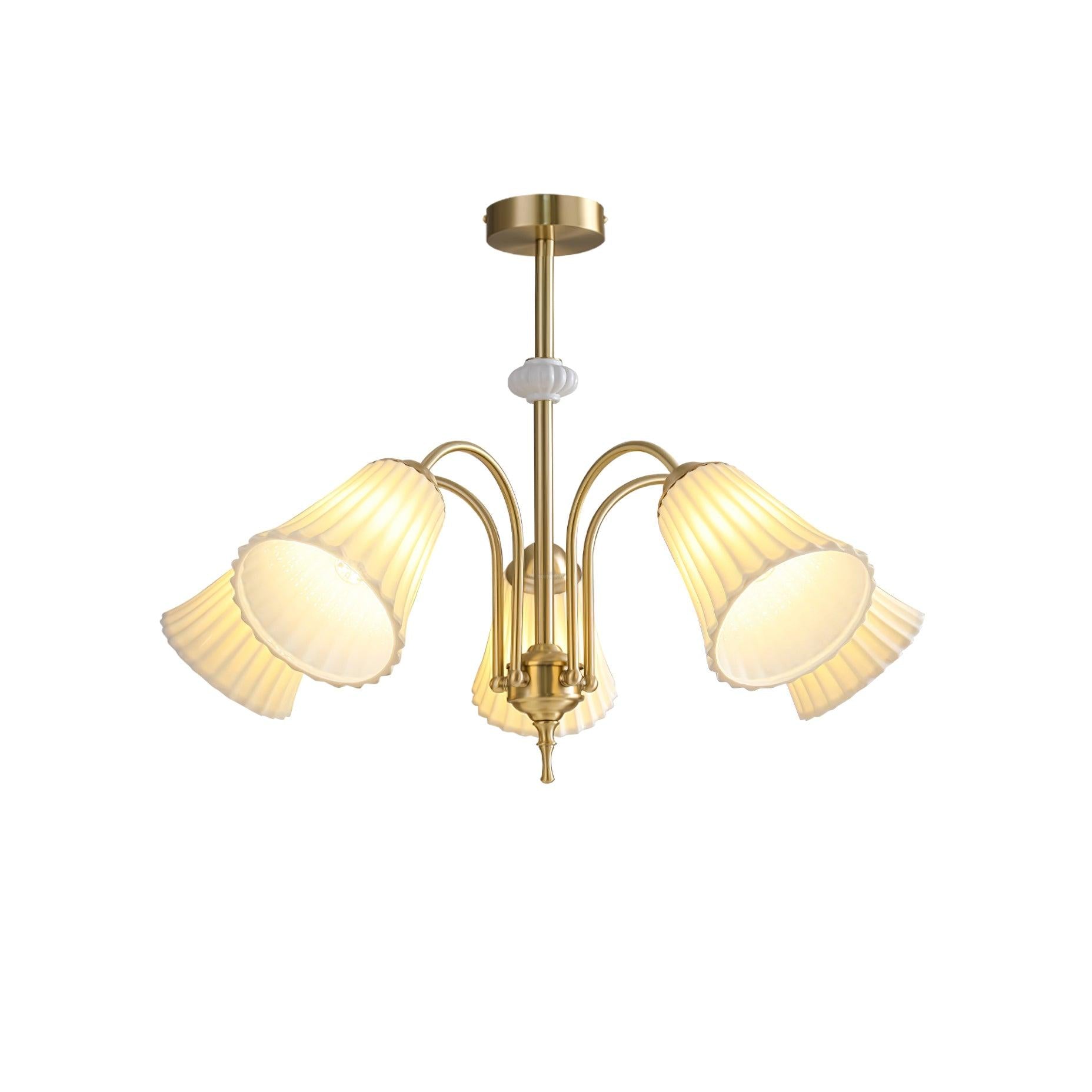 Medieval Ceramic Trumpet Chandelier with 3/5/8 lamps - Flower Ceramic-1-Luxehomezone