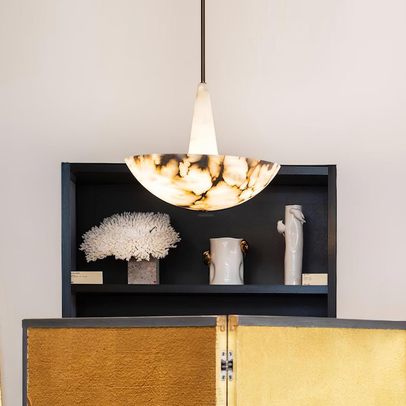 Domus Alabaster Round Chandelier - Alabaster, Alabaster Chandelier-1-Luxehomezone