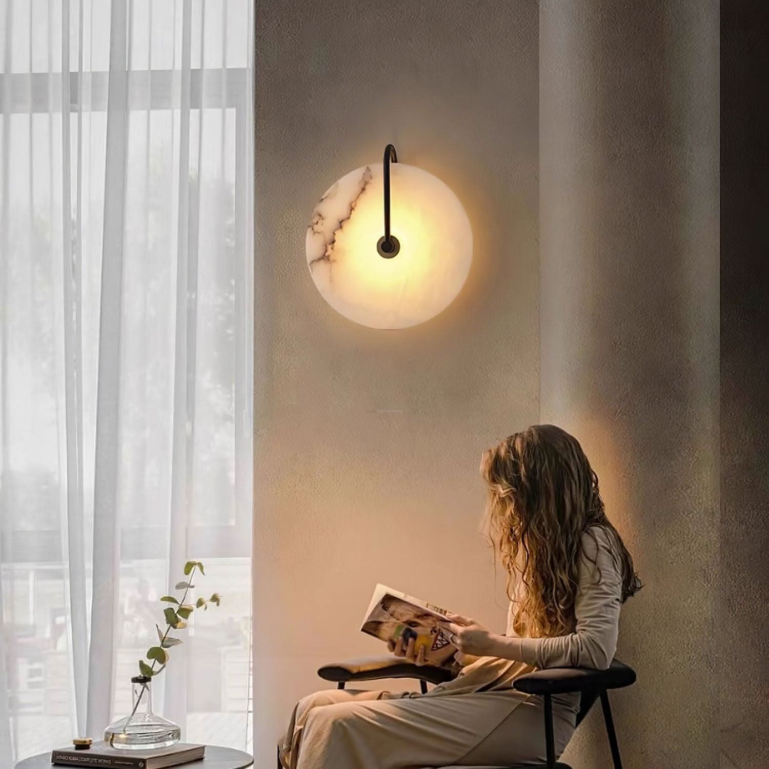 Alabaster LED Wall Lamp 6''/8''/10''/12'' - Luxehomezone