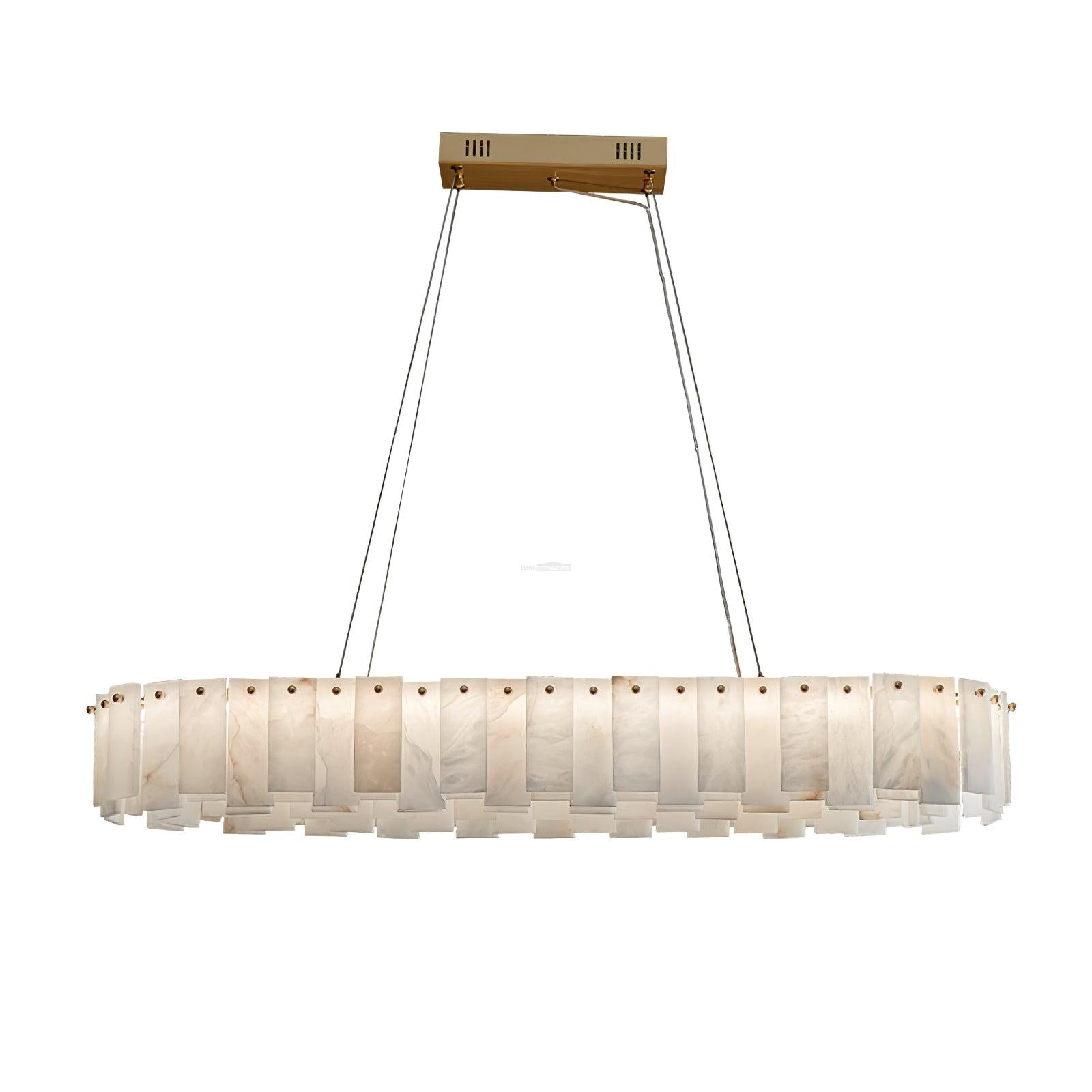 Celestial Alabaster Round/Square Chandelier - Alabaster, Alabaster Chandelier-1-Luxehomezone