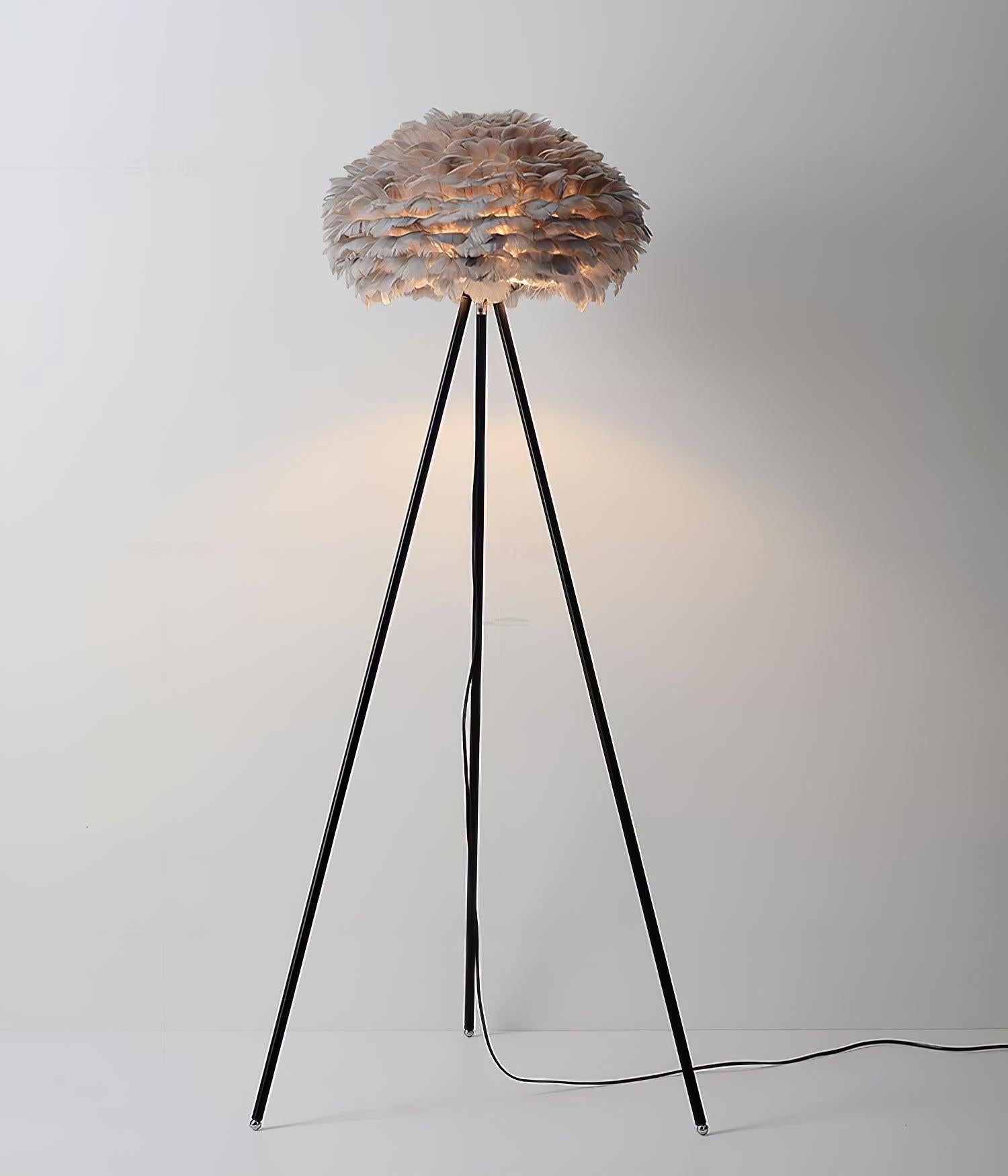 Eos Feather Floor Lamp  ∅ 19.6″ - Feather-1-Luxehomezone