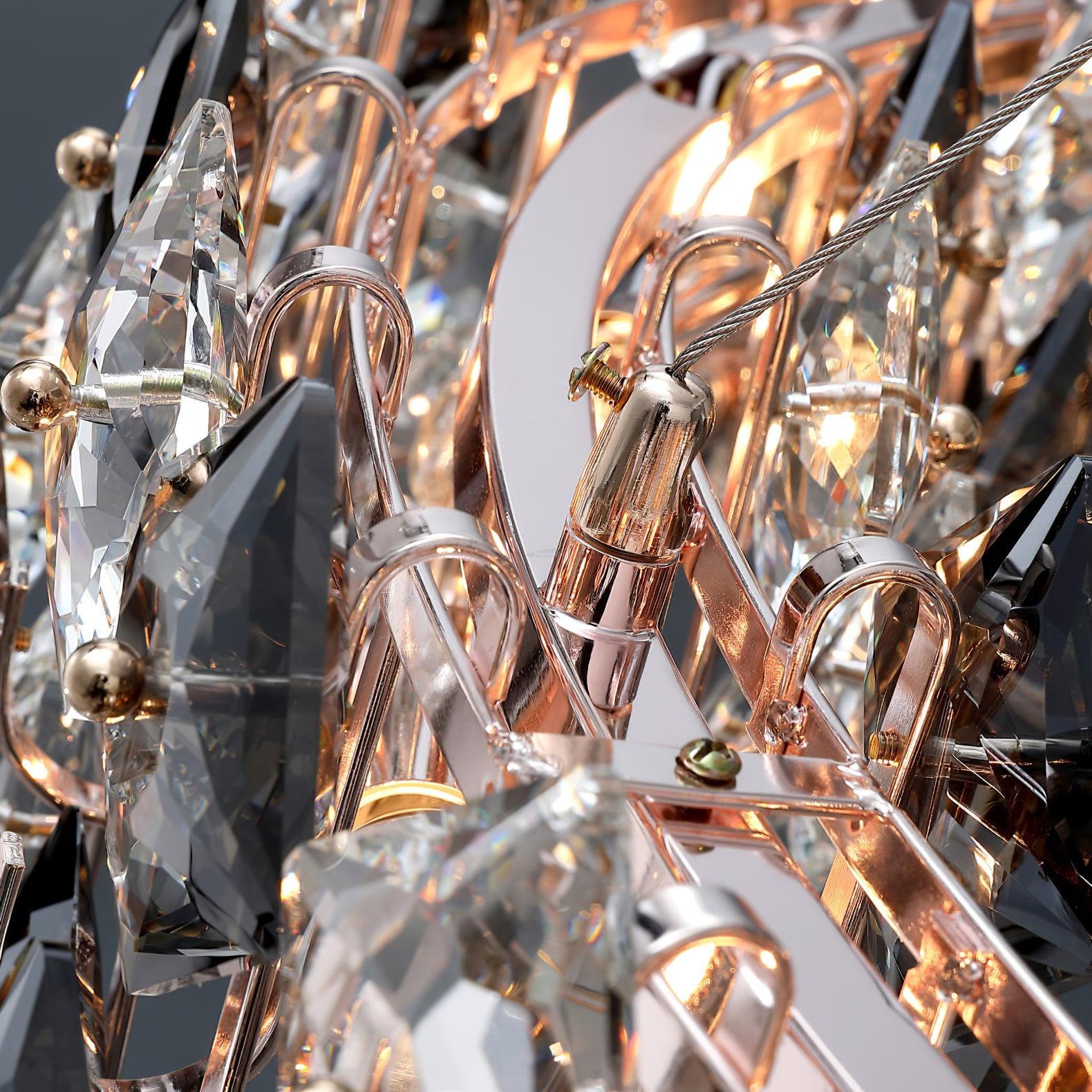 Scale Crystal Round Chandelier Φ 23.6″ - Luxehomezone