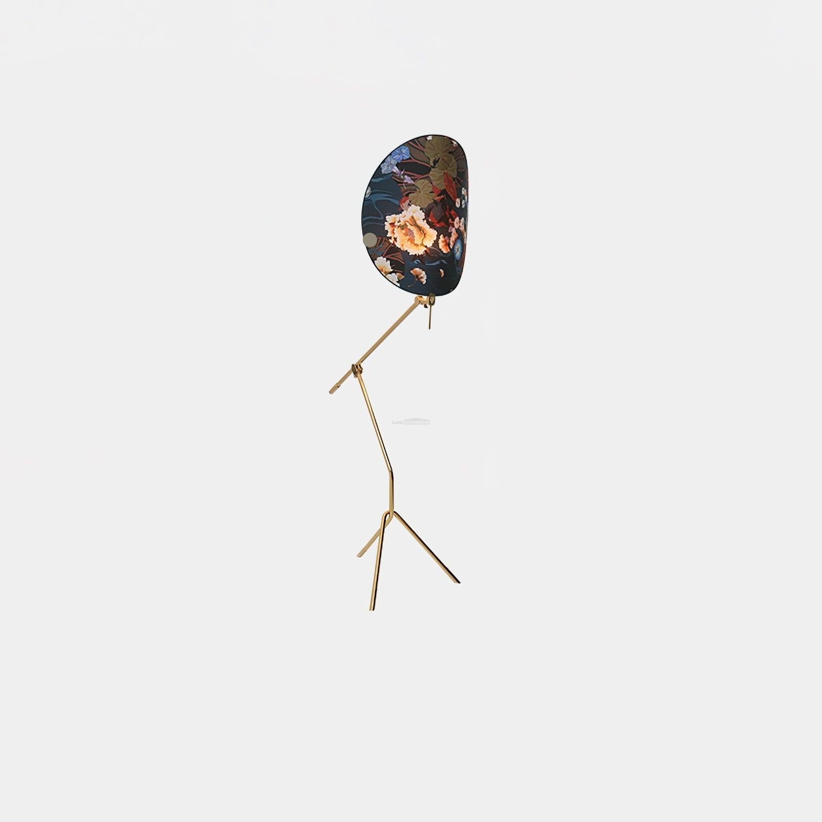 Floral Nocturne Floor Lamp ∅ 23.6″ - Drapery-1-Luxehomezone