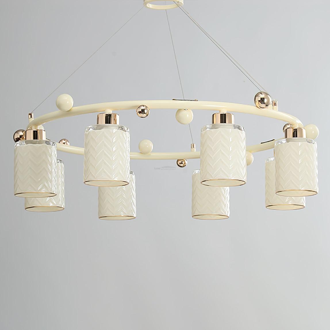 Round Glass Cup Chandelier - Cylinder-1-Luxehomezone