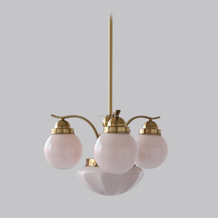 Ryttenberg Glass Chandelier with 4/6 heads - Bend, Marshmallow Chandelier-1-Luxehomezone