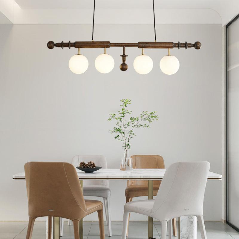 Roman Column Linear Chandelier - Wood-1-Luxehomezone