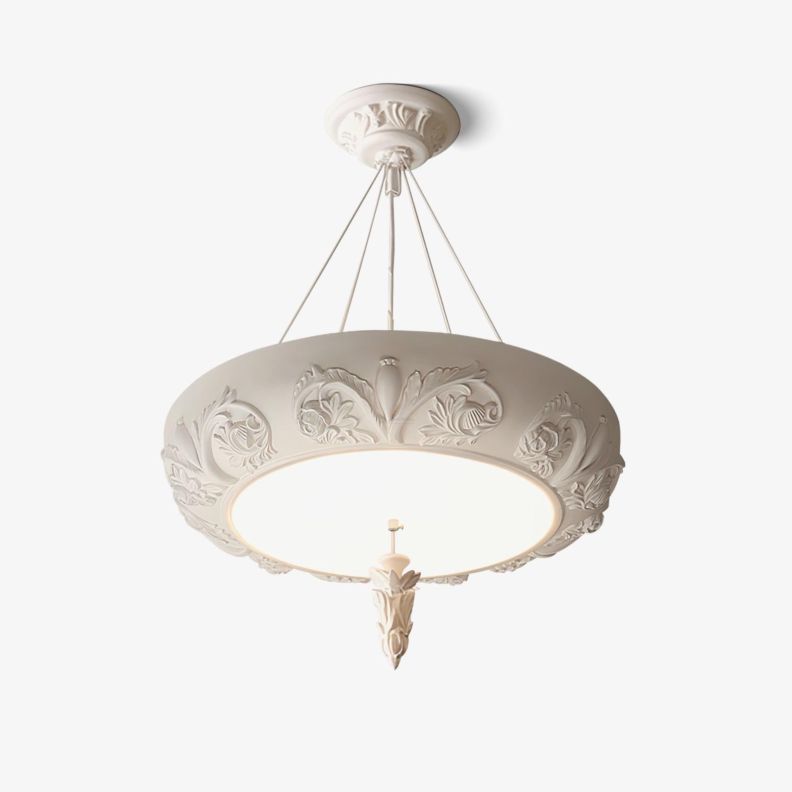 Artistic Carved Plaster Chandelier ∅ 23.6″~∅ 31.5″ - Alabaster-1-Luxehomezone