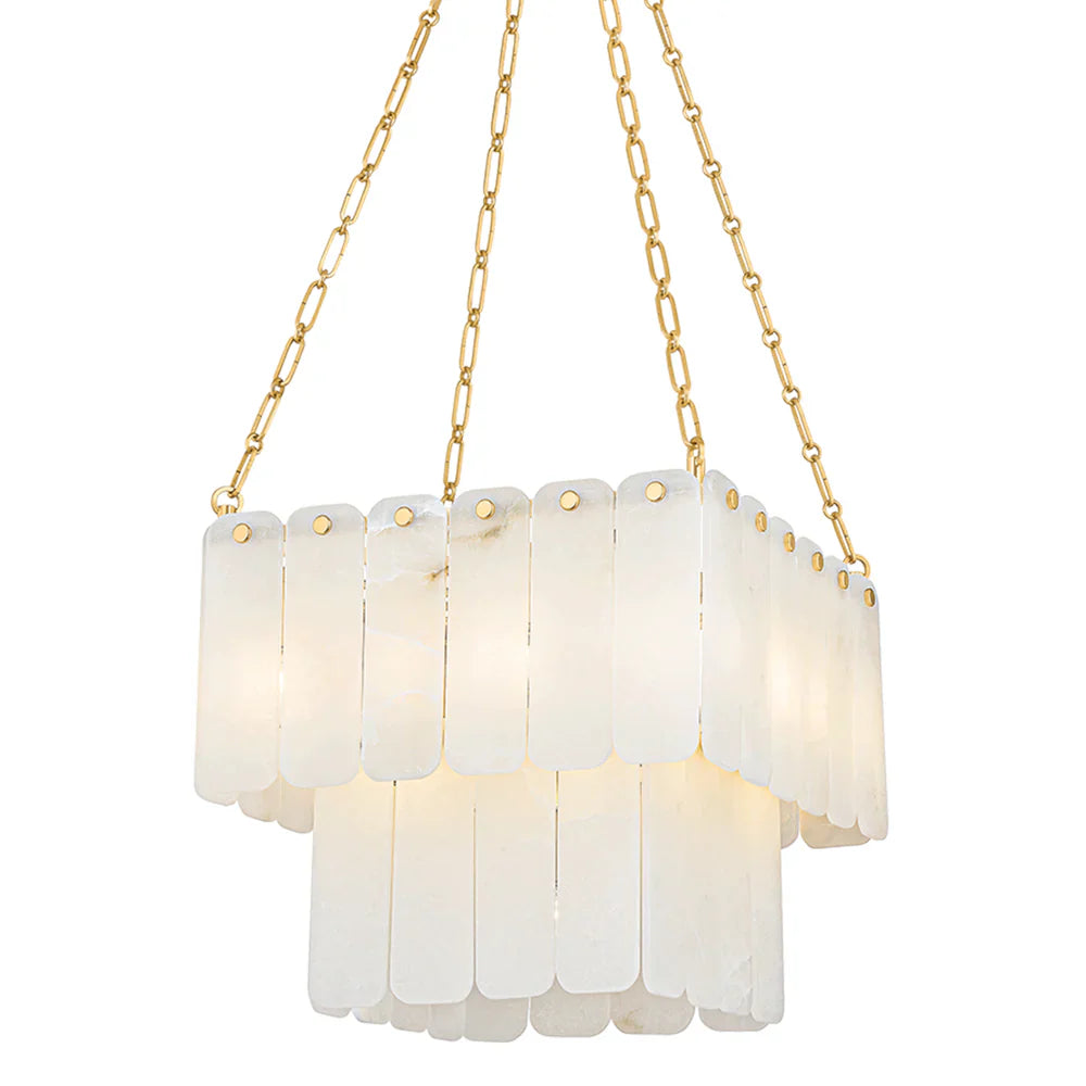 Moissanite Alabaster Square 3-Tier Chandelier