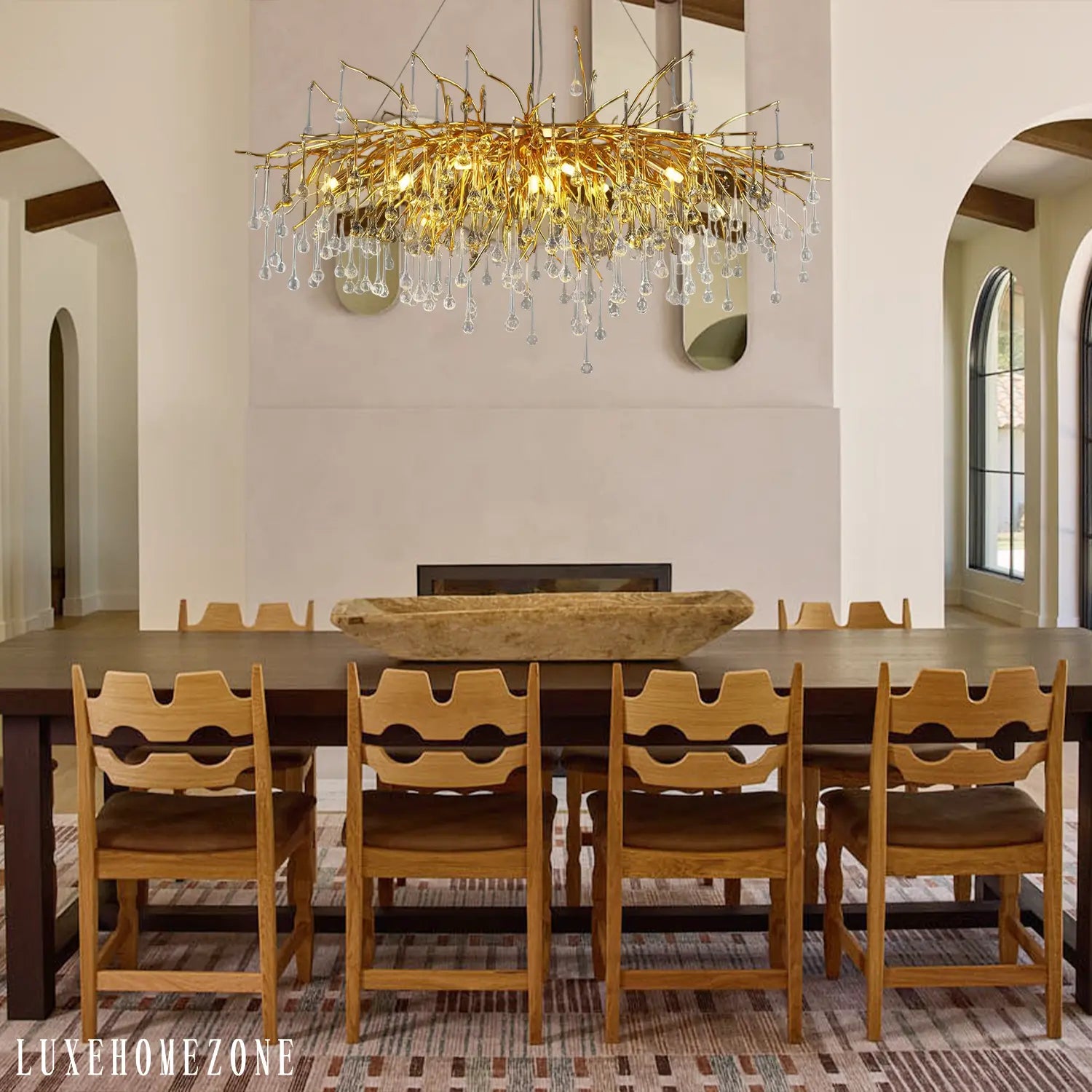Gold Raindrop Crystal Chandelier