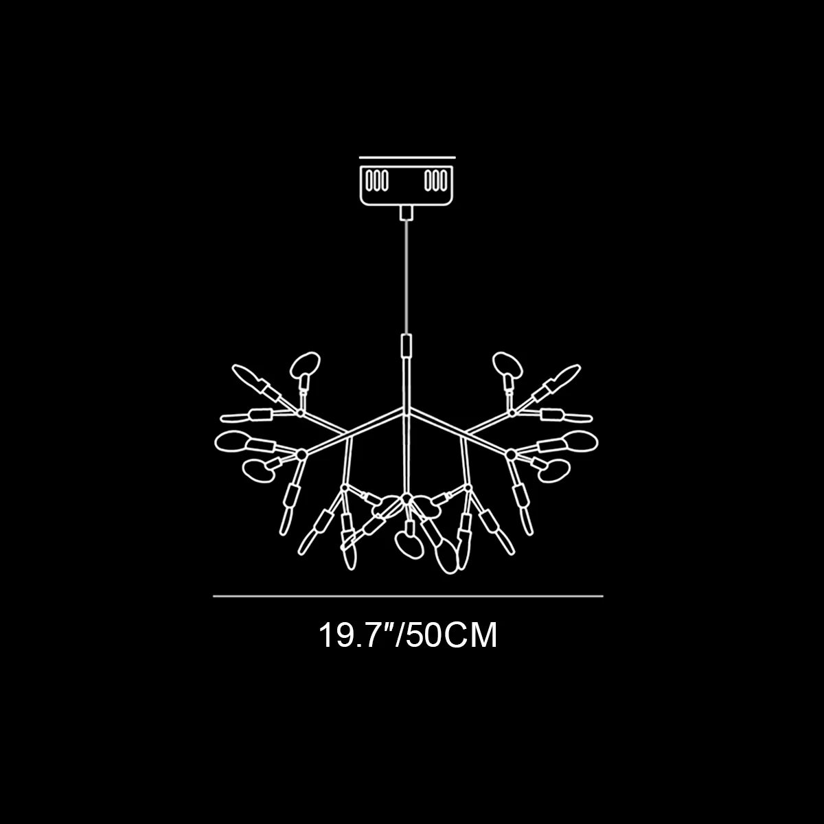 Black Firefly LED Chandelier 20''/29''/40''/60''