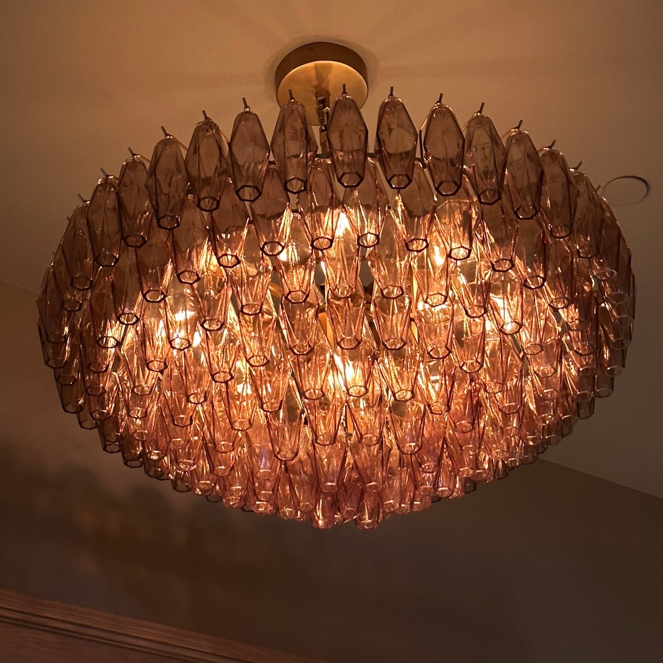 Chara Glass Tiered Round Chandelier 37"