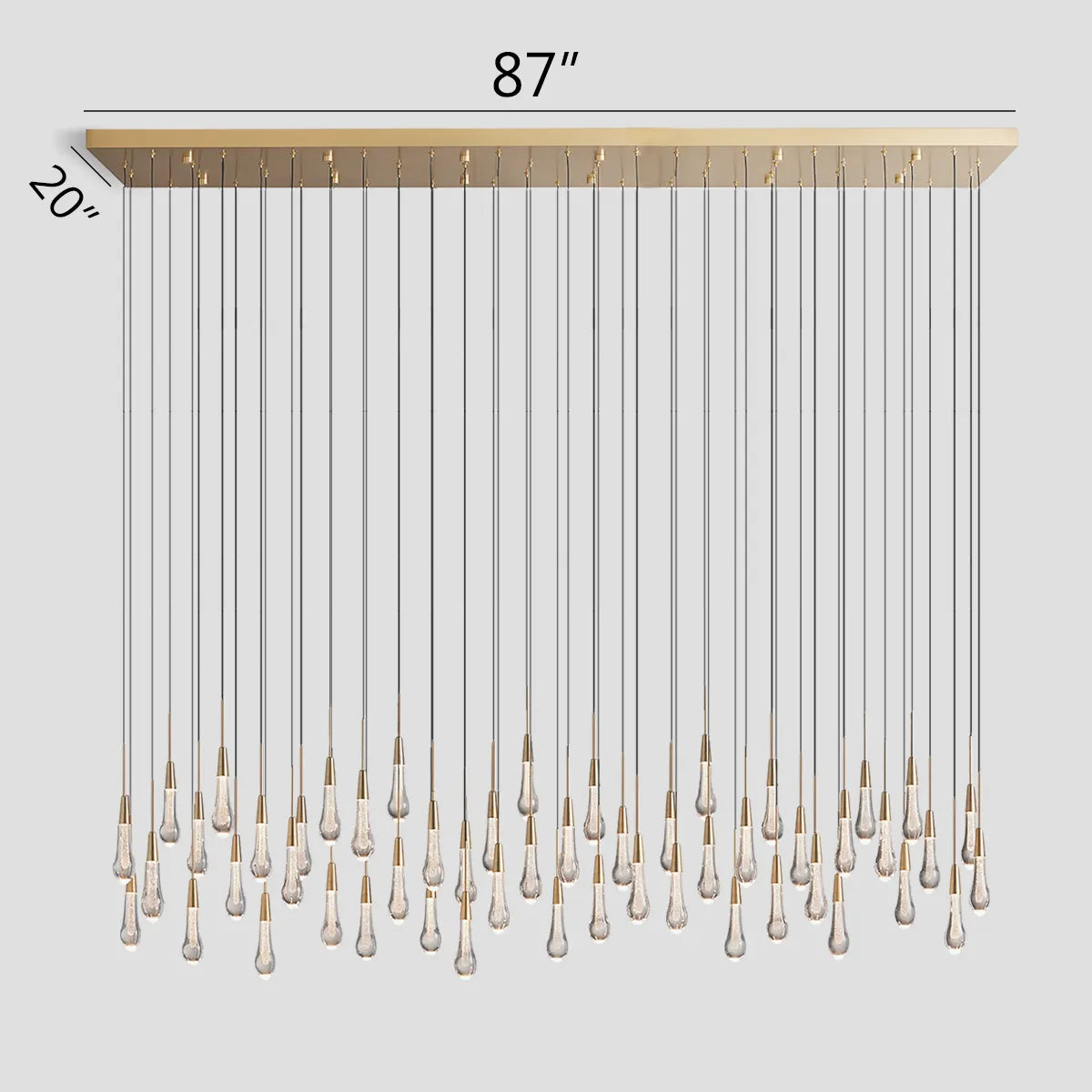 Solitaire Linear Chandelier 37"/ 50"/ 70"/ 87"/ 120"