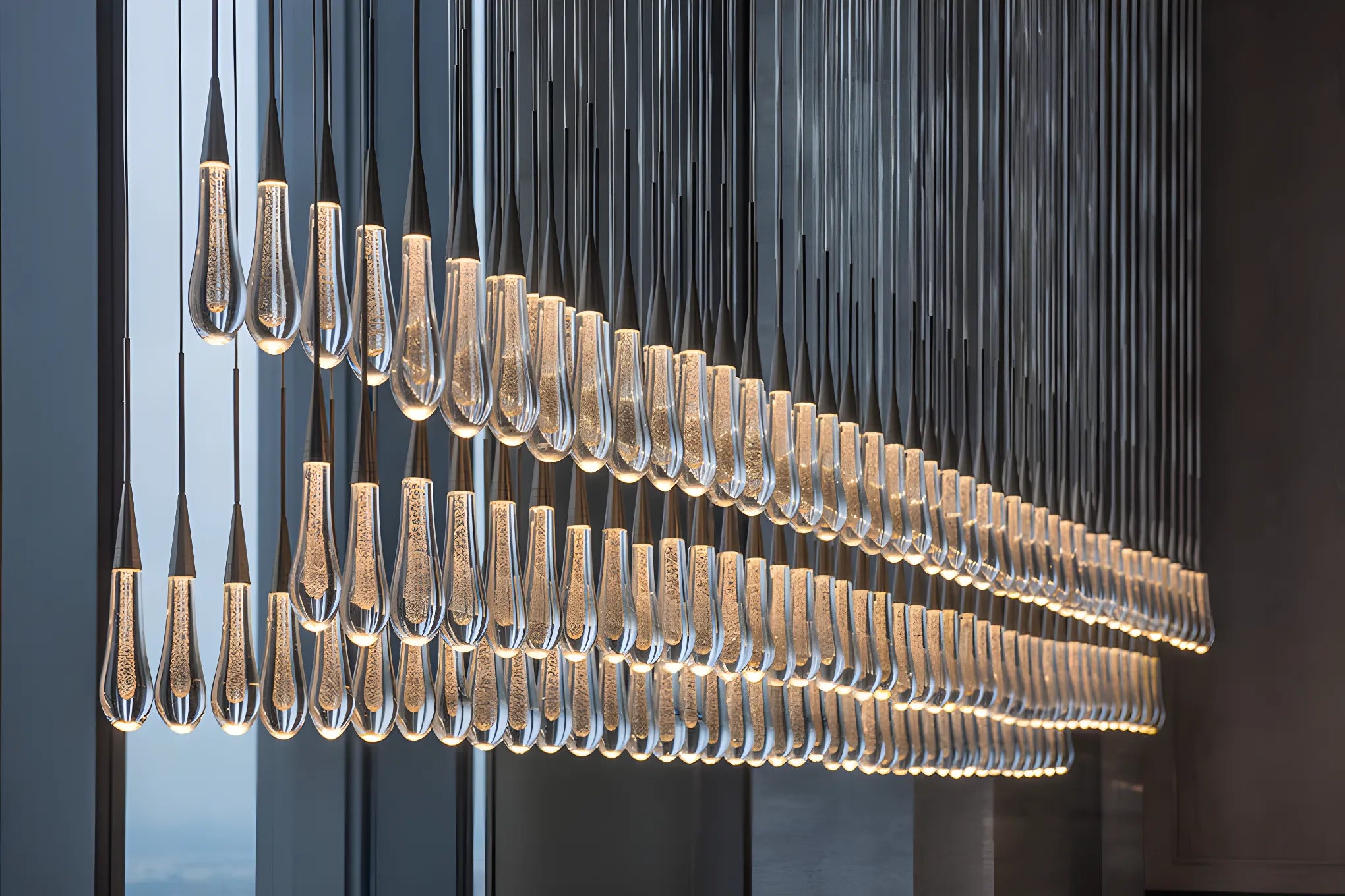 Solitaire Linear Chandelier 37"/ 50"/ 70"/ 87"/ 120"