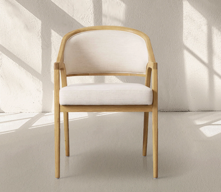 Artmee Upholstered Back Dining Arm Chair