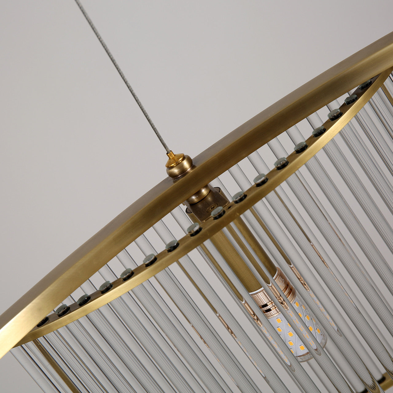 240 Glasses Chandelier 6 Light Brass
