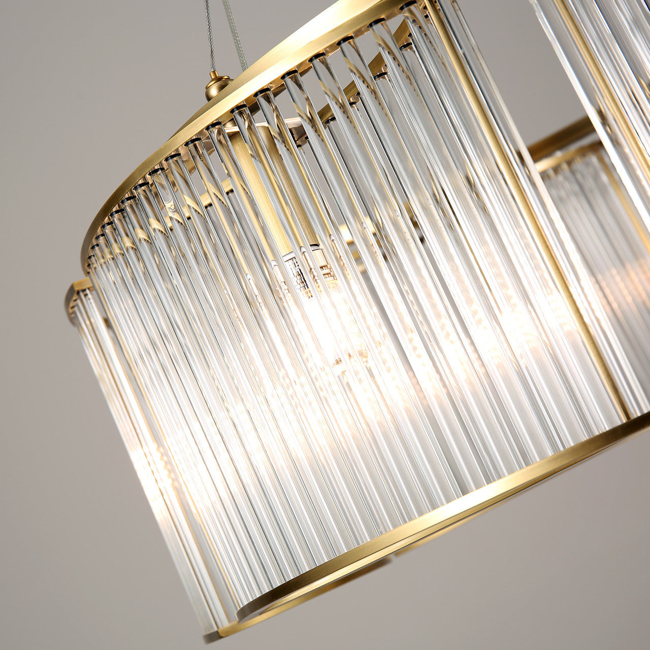 240 Glasses Chandelier 6 Light Brass