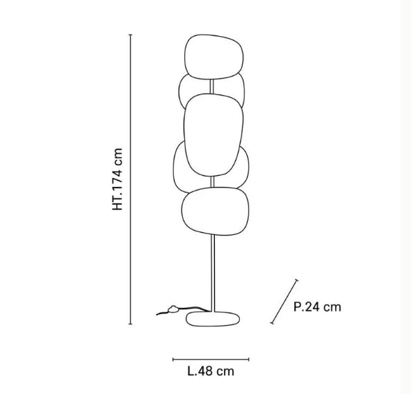 Lampadaire 3 lumières base en métal peint - -1-Luxehomezone