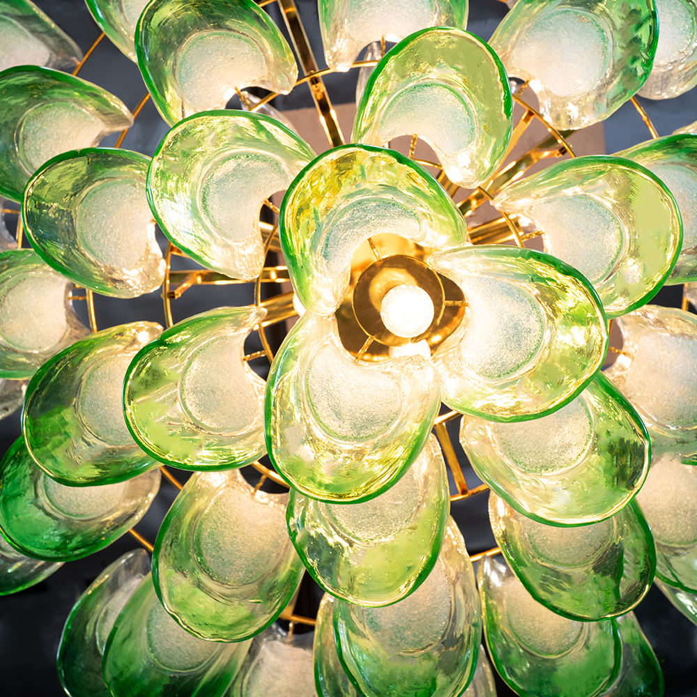 Lumis Murano Round Chandelier 30" Green