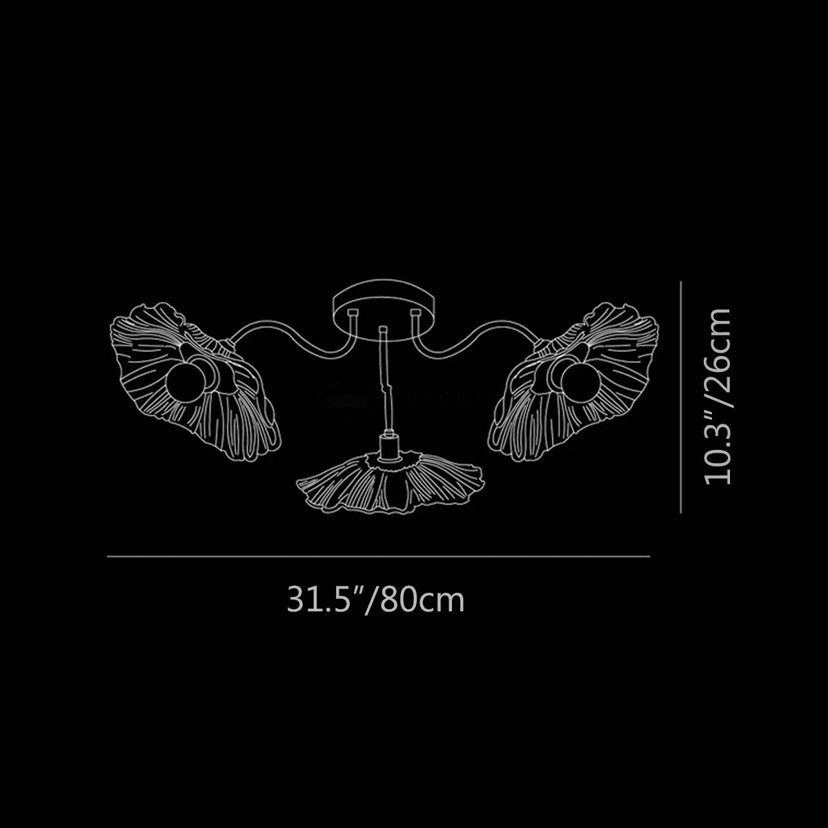Lotus Leaf Glass Ceiling Lamp ∅ 31.5″/39.4''