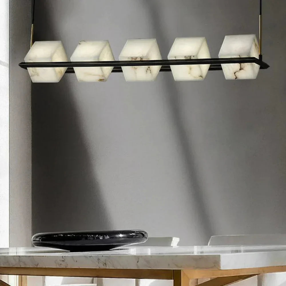 Modern Alabaster Cubic Island Chandelier Kitchen Pendant Lamp - AAAA, Alabaster, Alabaster Chandelier, Alabaster Chandeliers, Alabaster lightings, Alabaster pendant, Alabaster Series, All products, Chandelier, Chandeliers, Dining&Kitchen, Island, Island Chandelier, Living Room, Modern, Pendant, Pendant Light, topalabaster1-1-Luxehomezone