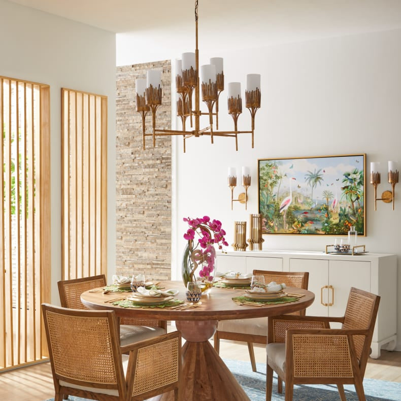 Sawgrass 9-Light Chandelier in Gold Leaf