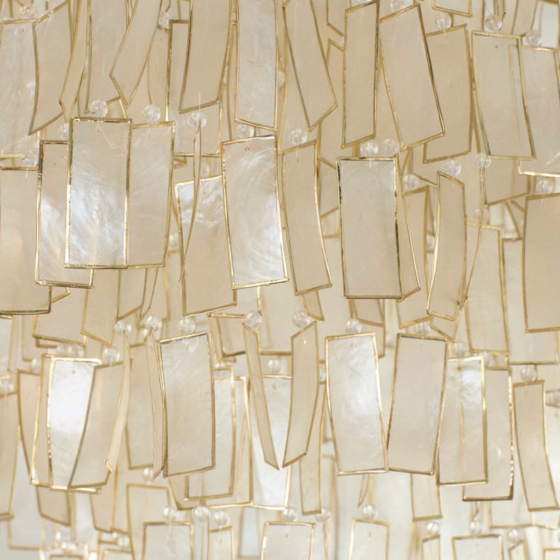 Simone 48" 6-Light Linear Capiz Shell Chandelier