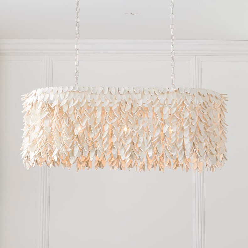 Simone Linear Cocoa Petal 44.5" 3-Light Chandelier