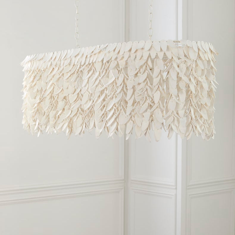Simone Linear Cocoa Petal 44.5" 3-Light Chandelier