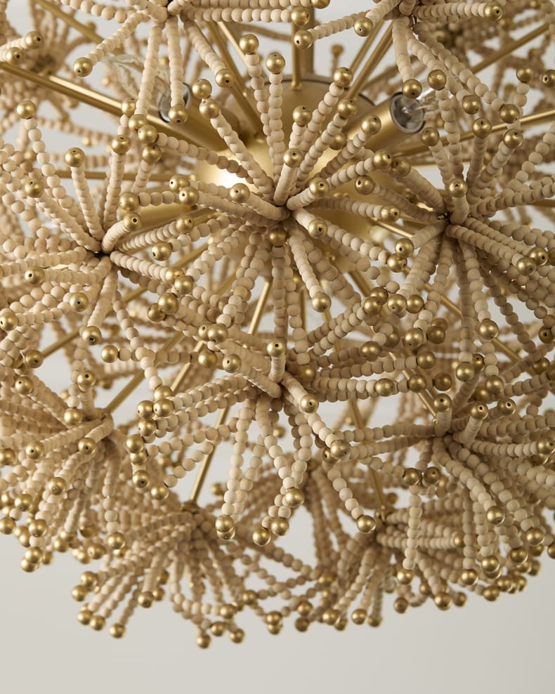 Beaded Flower Burst 28.5" 3-Light Chandelier