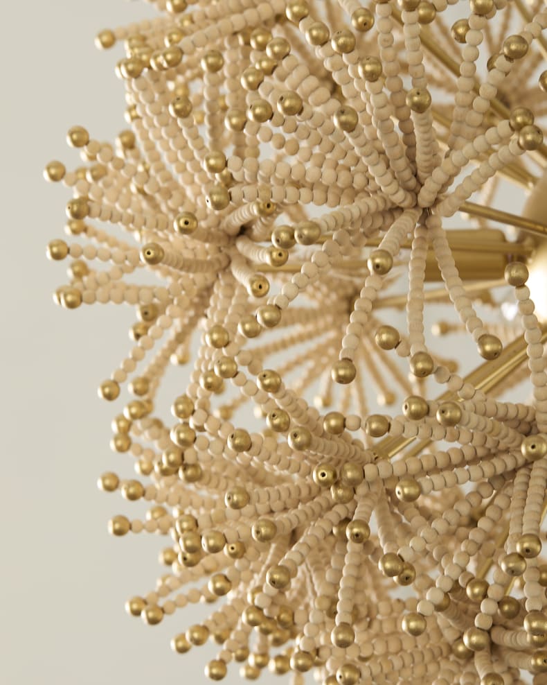 Beaded Flower Burst 28.5" 3-Light Chandelier