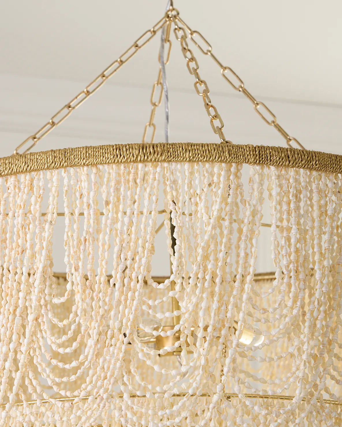 Simone 34" 4-Light Palay Shell Chandelier