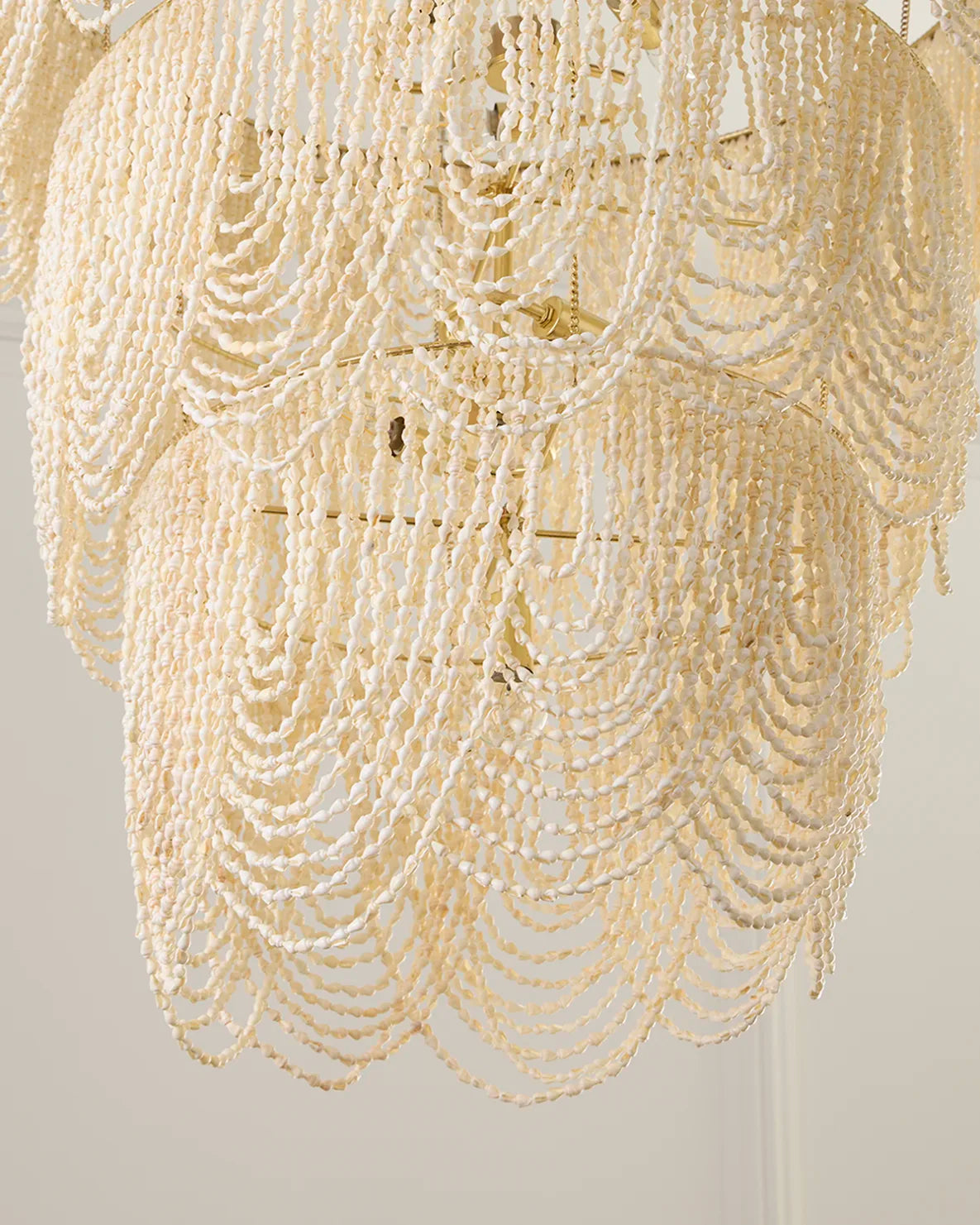 Simone 34" 4-Light Palay Shell Chandelier