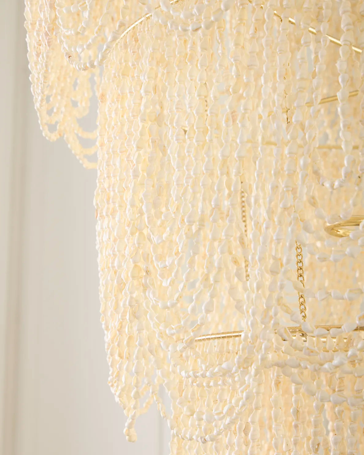 Simone 34" 4-Light Palay Shell Chandelier