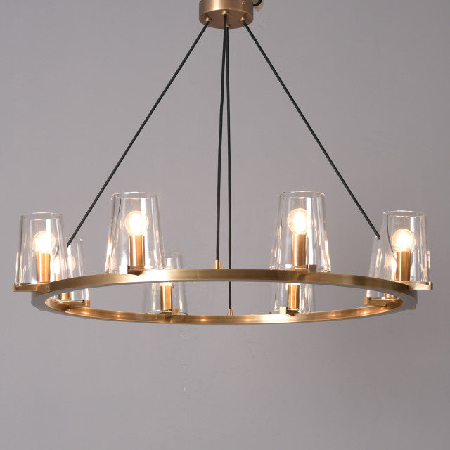 Noze Chandelier 8 Light Brass
