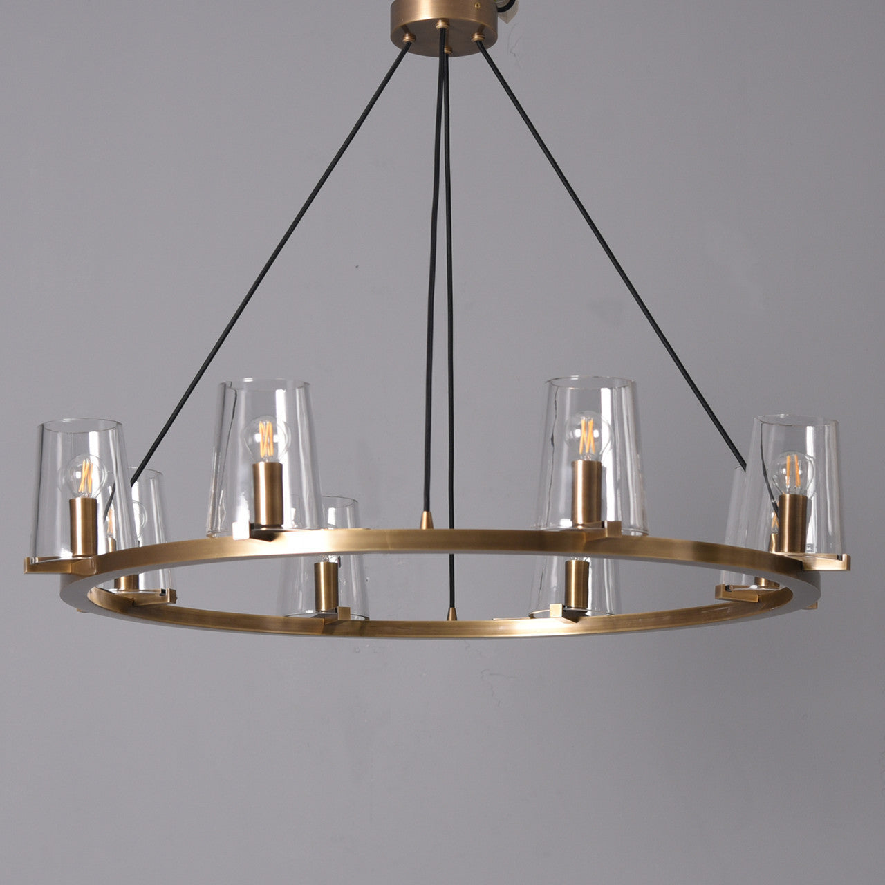 Noze Chandelier 8 Light Brass