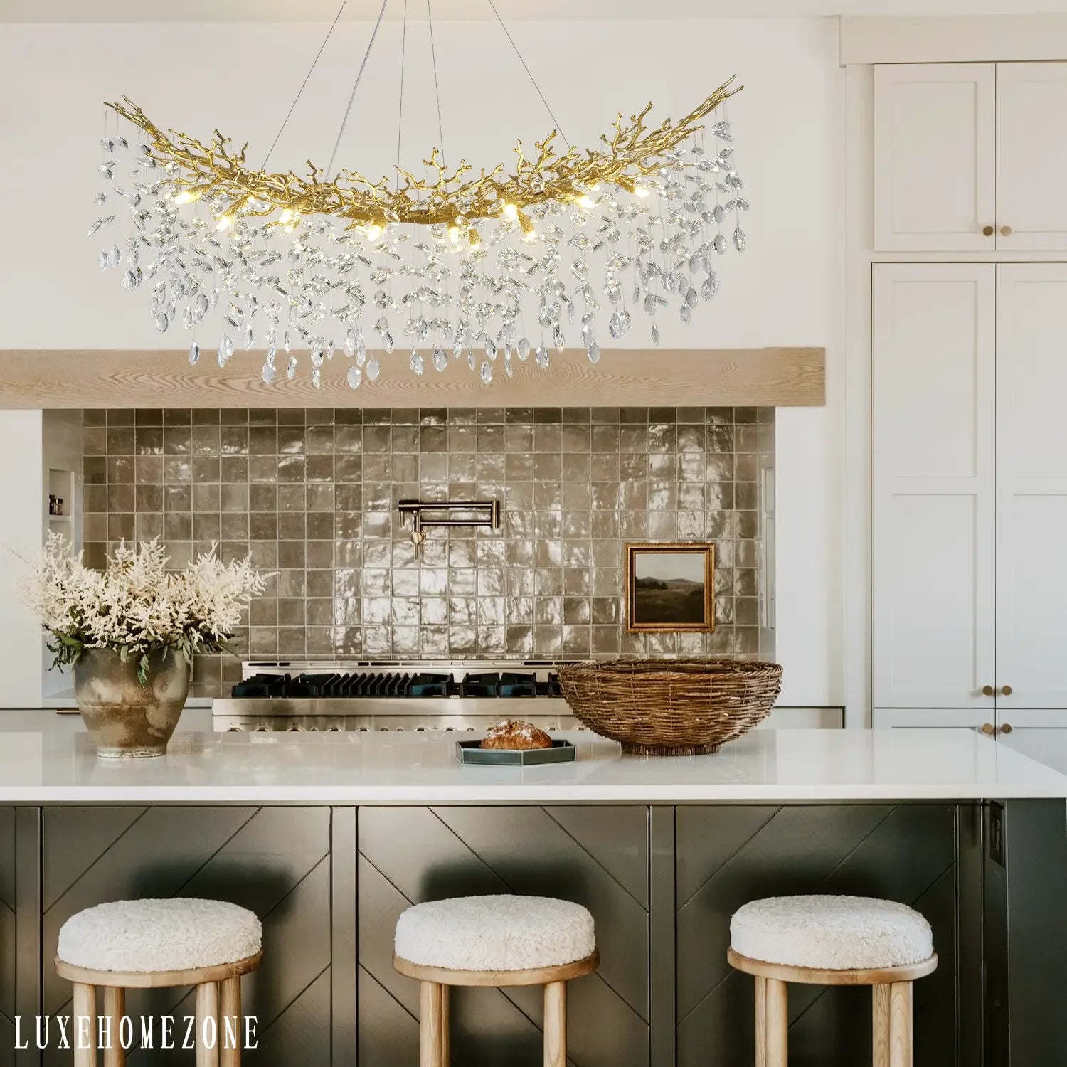 Solara Rectangular Tree Branch Chandelier 55" 72" Tree Branch